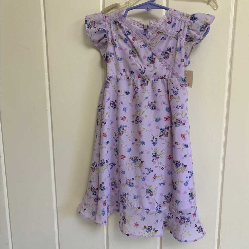 Cherokee Floral Purple Infant Dress and Matching Bloomer Set 24M NWT